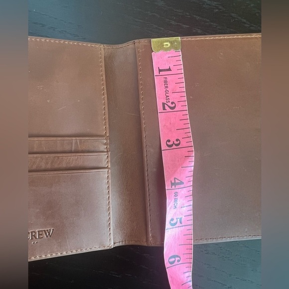 J.CREW Men's Leather Passport Case Holder Tan Brown - Picture 6 of 11